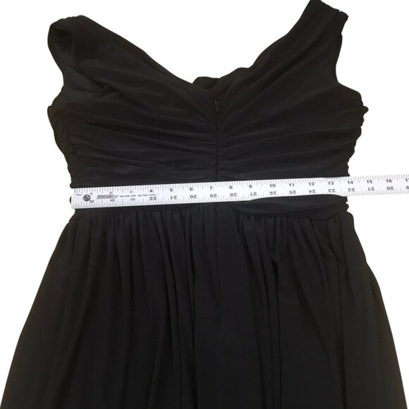 Tiana B. Dress Womens Medium Black Drapey Ruched A-Line Cocktail Little Black - Picture 11 of 13